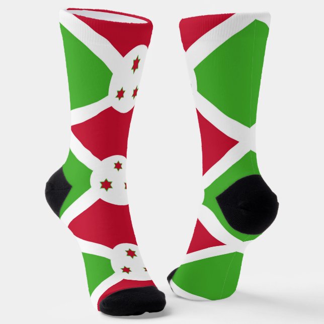 Women socks with flag of Burundi (Angled)