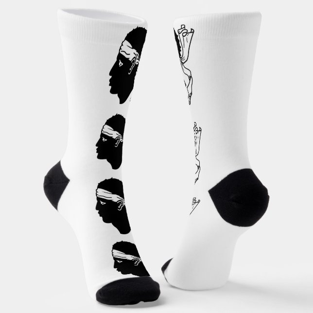 Women socks with flag of Corsica, France (Angled)