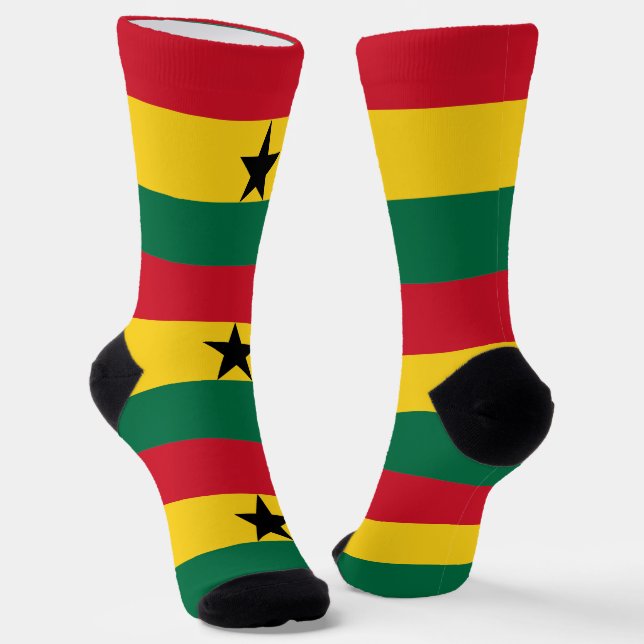 Women socks with flag of Ghana (Angled)