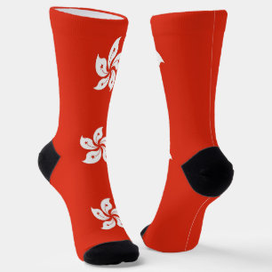 Women socks with flag of Hong Kong