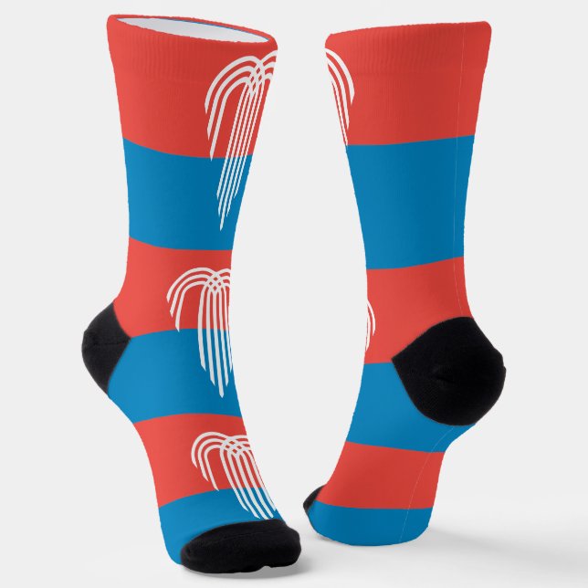Women socks with flag of Kansas City, Missouri (Angled)