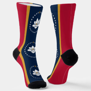 Women socks with flag of Mississippi, USA