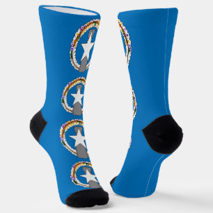 Women socks with flag of Northern Mariana