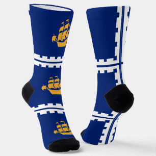 Women socks with flag of Quebec City