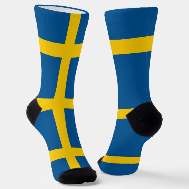 Women socks with flag of Sweden (Angled)
