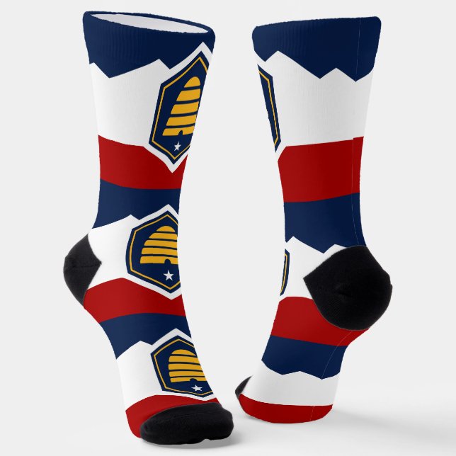 Women socks with flag of Utah State, USA (Angled)