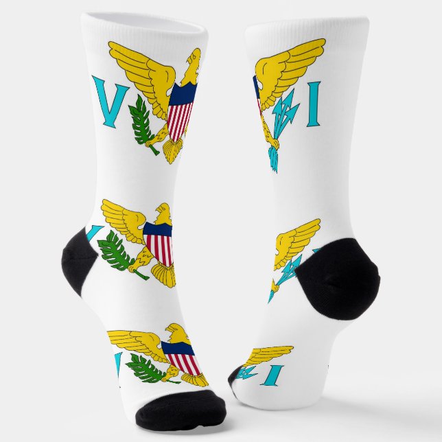 Women socks with flag of Virgin Islands (Angled)