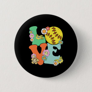 Women Softll-shirt Teen Girl I Love Softll Mom Gam 6 Cm Round Badge