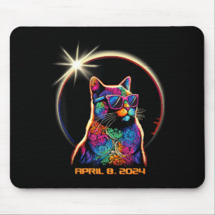 Women Solar Eclipse Cat Solar Eclipse Mouse Mat