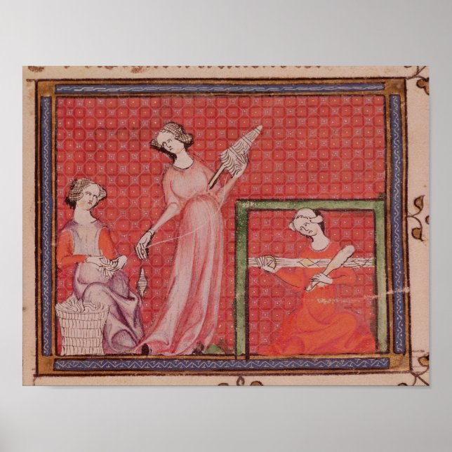 Women Spinning Wool Poster (Front)