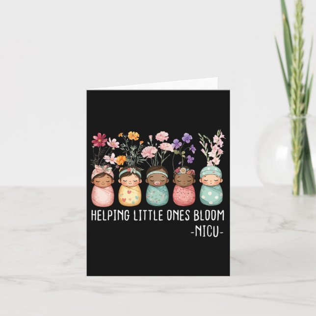 Women Spring Helping Little Ones Bloom Wildflower  Card (Front)