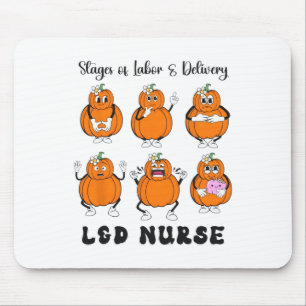 Women Stage Of Labour And Delivery Nurse Halloween Mouse Mat