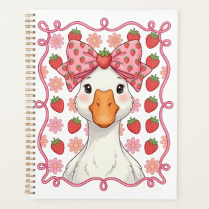 Women Strawberry Goose Summer Bow Planner