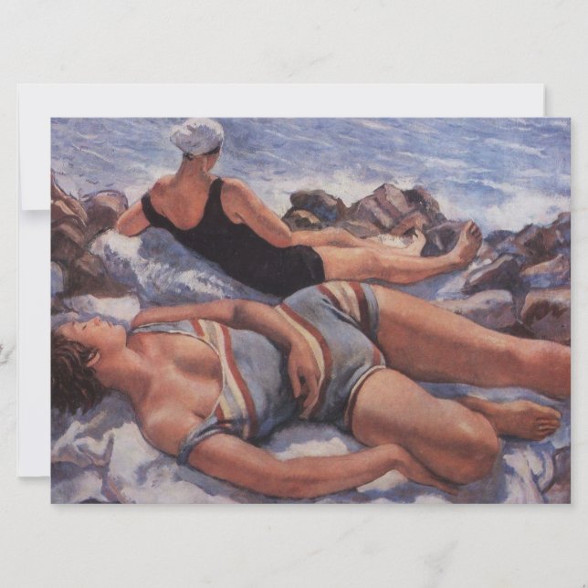 Women Sunbathing on the Beach Card (Front)