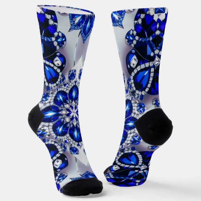 Women sustainable socks with Blue White Colours (Angled)