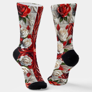 Women sustainable socks with English Roses