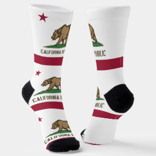 Women sustainable socks with flag of California