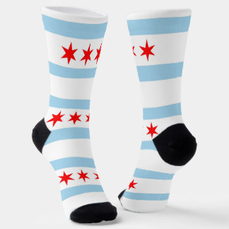 Women sustainable socks with flag of Chicago, U.S.
