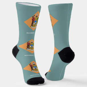 Women sustainable socks with flag of Delaware