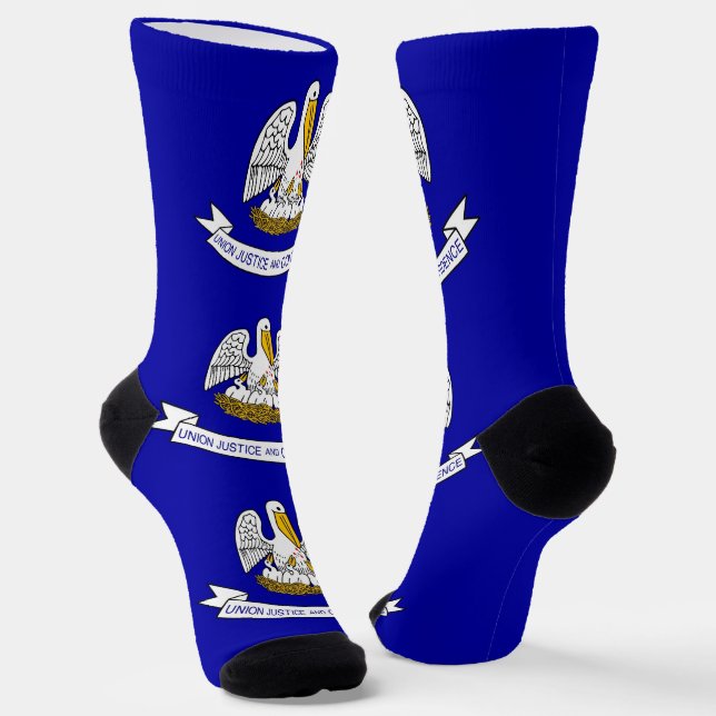 Women sustainable socks with flag of Louisiana (Angled)