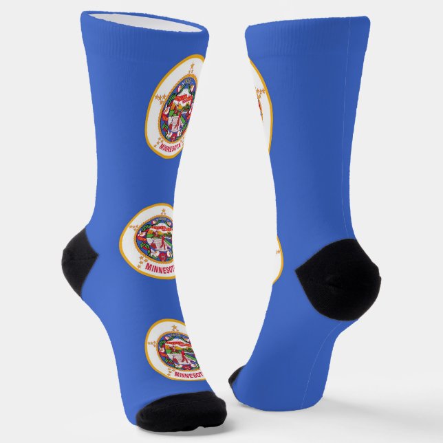 Women sustainable socks with flag of Minnesota (Angled)