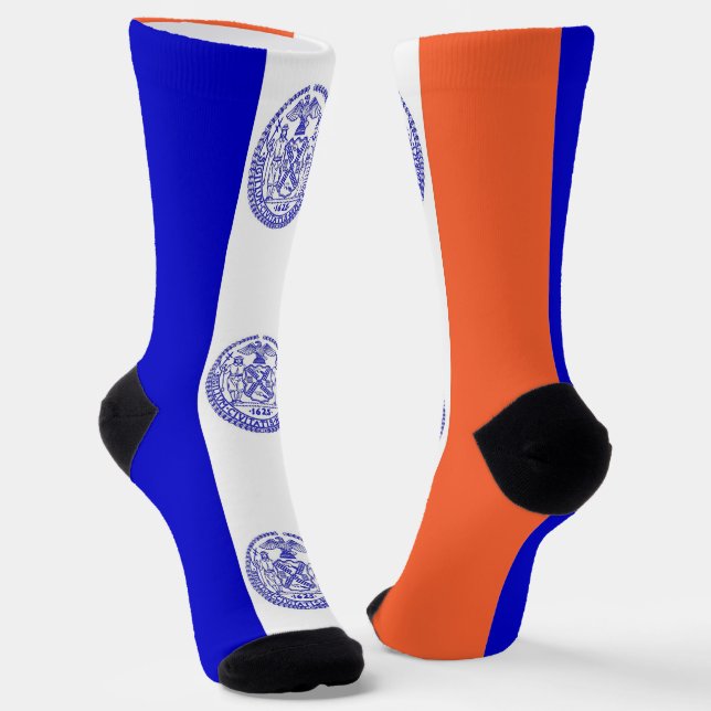 Women sustainable socks with flag of New York City (Angled)