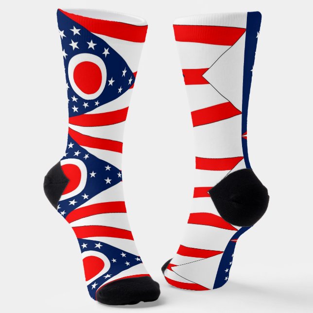 Women sustainable socks with flag of Ohio (Angled)