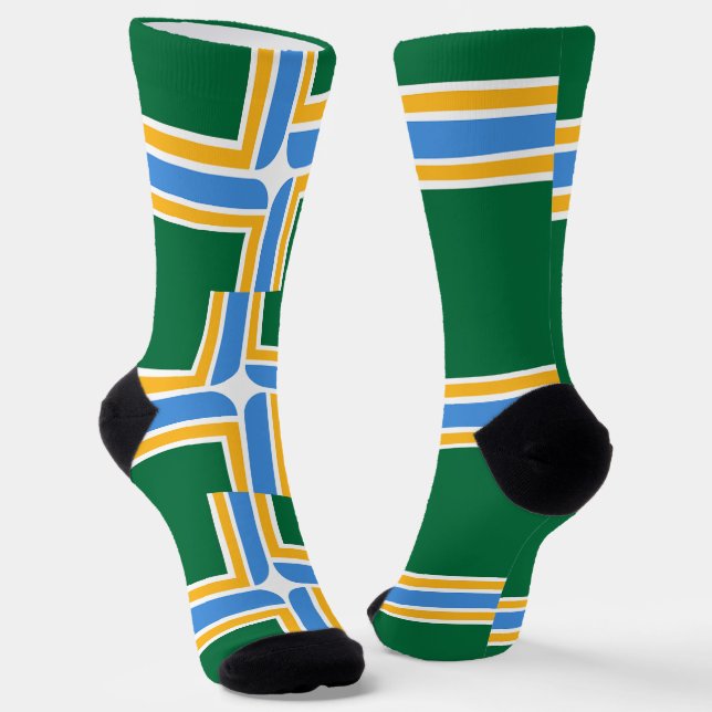 Women sustainable socks with flag of Portland (Angled)