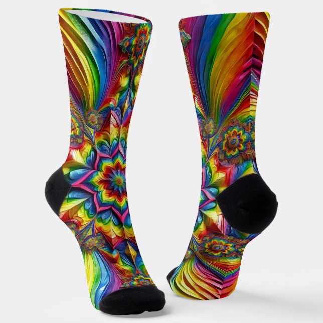 Women sustainable socks with LGBT Colours (Angled)