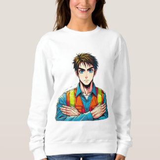 Women sweatshirt with manga security expert