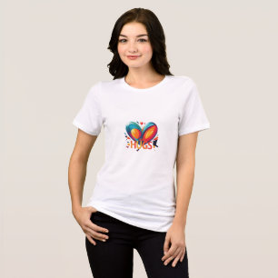 Women T-shirt designed "Hearty Hugs". Tri-Blend Shirt