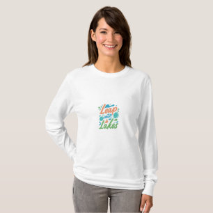 Women T-shirt designed "Leap Into Lakes".