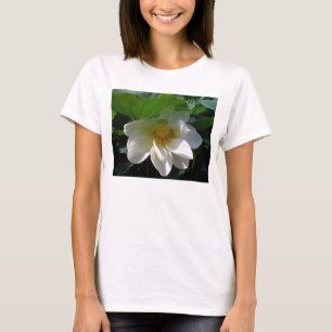 Women T Shirt with delicate white Lotus Flower