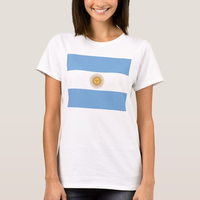 Women T Shirt with Flag of Argentina (Front)