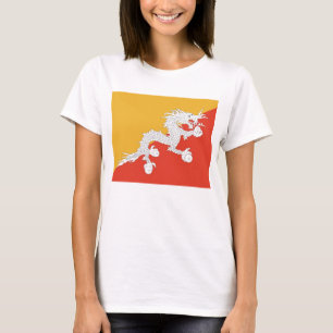 Women T Shirt with Flag of Bhutan
