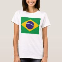 Women T Shirt with Flag of Brazil