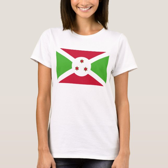 Women T Shirt with Flag of Burundi (Front)