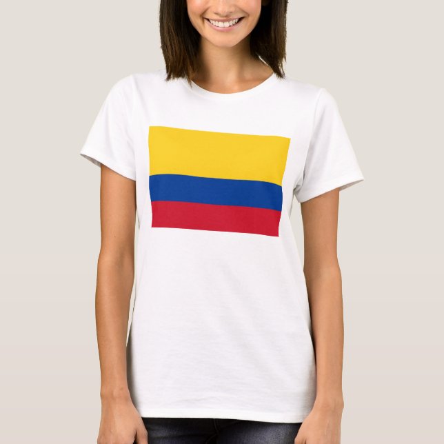 Women T Shirt with Flag of Colombia (Front)