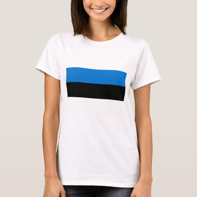 Women T Shirt with Flag of Estonia (Front)