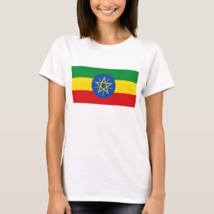Women T Shirt with Flag of Ethiopia