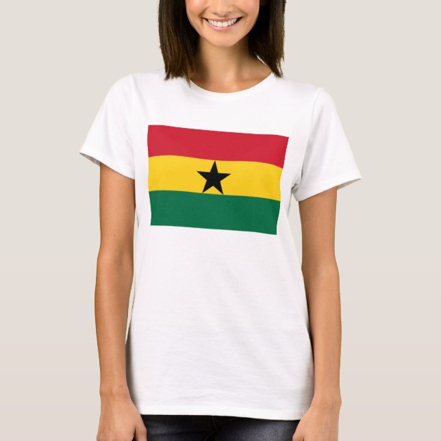 Women T Shirt with Flag of Ghana (Front)