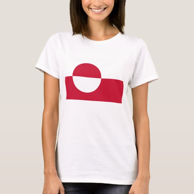 Women T Shirt with Flag of Greenland (Front)