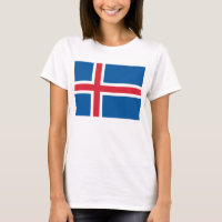 Women T Shirt with Flag of Iceland