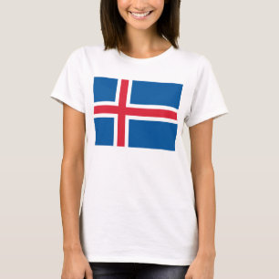 Women T Shirt with Flag of Iceland