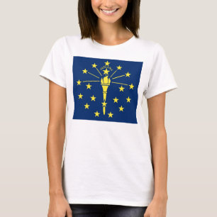 Women T Shirt with Flag of Indiana State