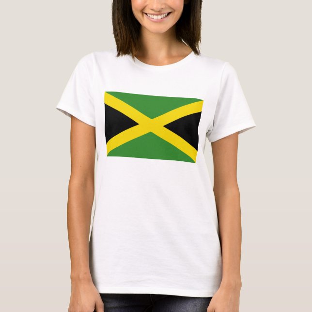 Women T Shirt with Flag of Jamaica (Front)