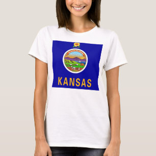 Women T Shirt with Flag of Kansas State