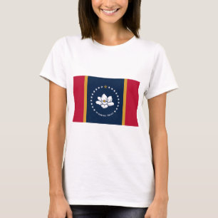 Women T Shirt with Flag of Mississippi State Flag