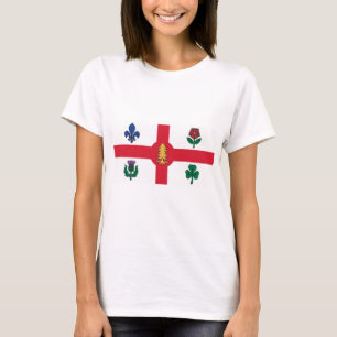 Women T Shirt with Flag of Montreal, Canada
