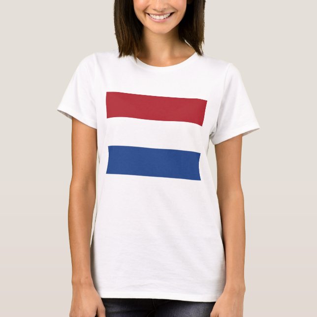 Women T Shirt with Flag of Netherlands (Front)